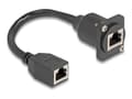 Miniatyrbilde 1 av 5: Delock - Nettverksforlengelseskabel - RJ-45 (hunn) til RJ-45 (hunn) med mutre - 20 cm - 6 mm - STP - CAT 5e - svart