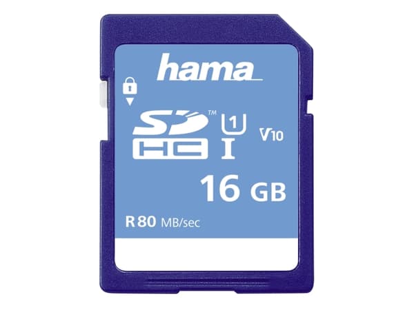 Hama 00181094, 16 GB, SDHC, Klasse 10, UHS-I, 80 MB/s, Class 1 (U1)