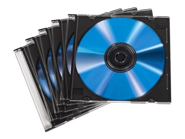 Hama - Tynn CD-oppbevaringseske - kapasitet: 1 CD - svart, gjennomsiktig (en pakke 50)