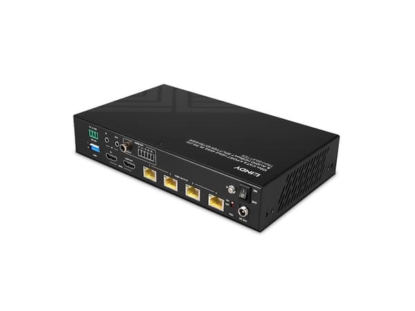 Lindy 38355, HDMI, HDMI, 3,5 mm, 3840 x 2160 pixlar, Svart, Metall