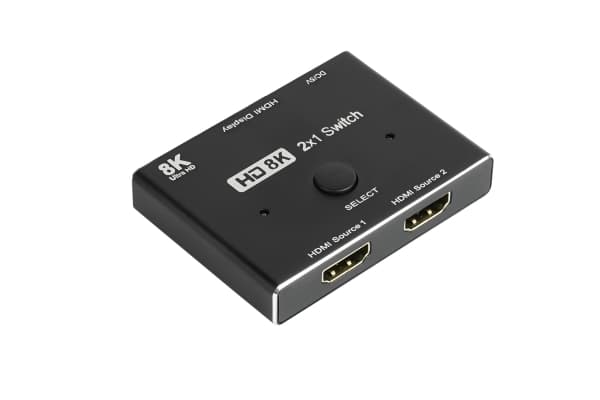 Alcasa HDMI Switcher, HDMI, Sort, Metall, 7680 x 4320, Data, Gull