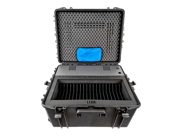 LEBA NoteCase Aarhus 20 - Lagringsboks - robust - for 20 nettbrett - USB-A, USB-C - låsbar - polypropylenkopolymer - svart - skjermstørrelse: 10.2"
