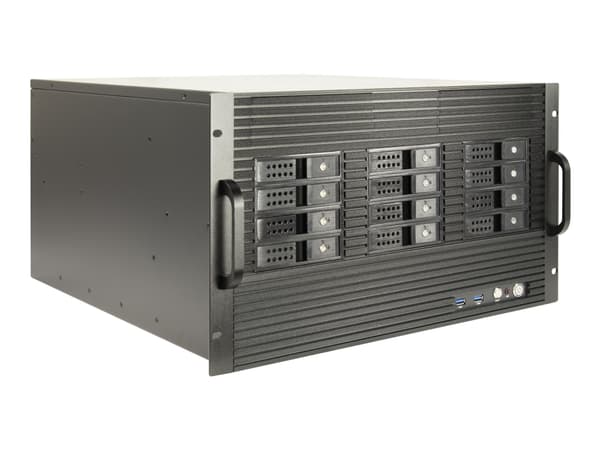 Inter-Tech IPC 6U-6520 - Kan monteras i rack - utökad ATX/SSI EEB - hot-swap - ingen strömförsörjning (ATX / PS/2) - USB