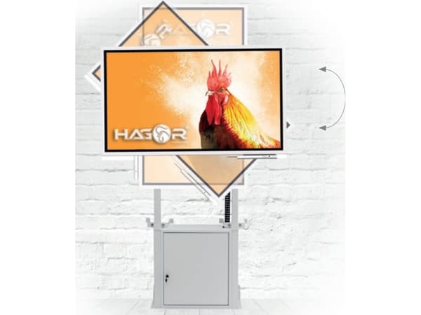 Hagor Wall Lift Pro Light III Flip, 45 kg, 139,7 cm (55"), Høydejustering, Grå