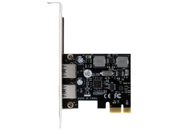 PCI-kortti 2P USB 3.2 Gen1 Self Power 5V/3A kummassakin pistorasiassa