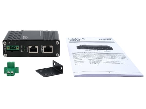 PoE+ Gigabit-injektor 60W DC-inngang +12V til +48V