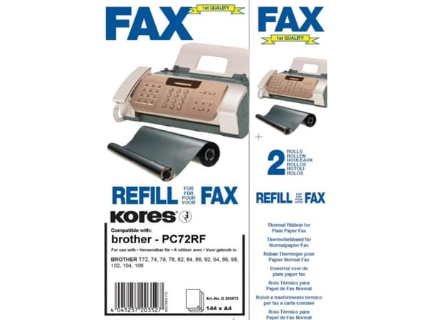 Kores G2035T2, 144 sidor, Brother Fax T 72,74,76, Faxband, 2 styck