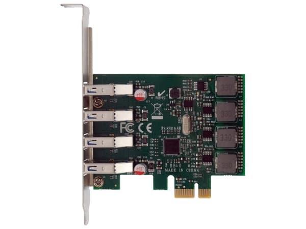EXSYS GmbH USB 3.2 Gen 1 PCIe-kort med 4 portar, 3A (Renesas) (EX-11194)