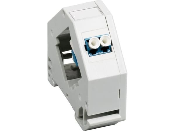 DIN-skinneadapter for LC enkeltmodus, 2 porter (FTTH-DINRAIL-LC)