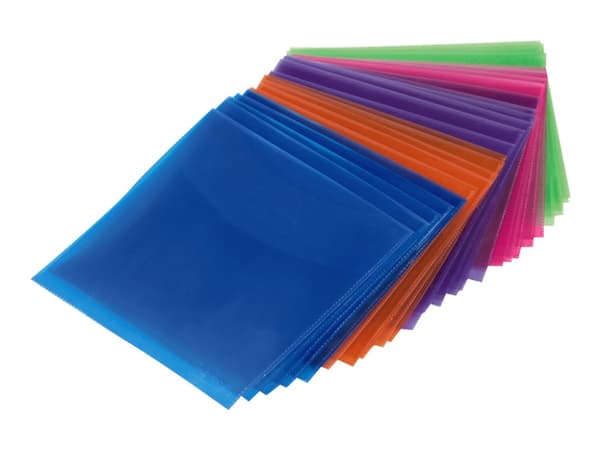 Hama - CD/DVD-muffe - blå, rød, grønn, oransje, fiolett (en pakke 100)