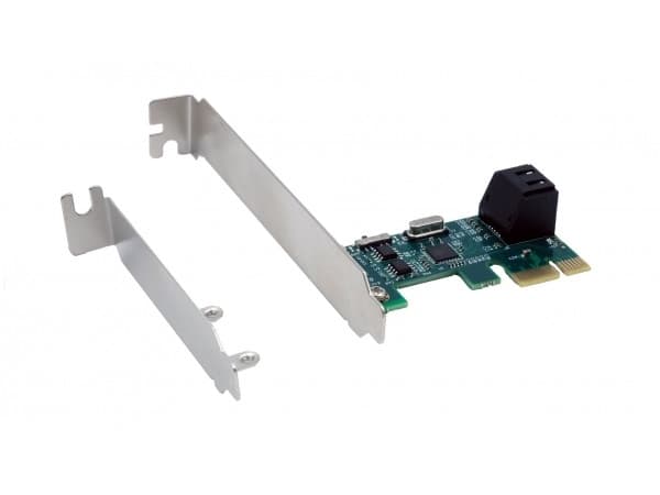 EXSYS EX-3519, SATA, PlayStation Network, SATA, Full høyde/lav profil, PCIe 1.0, SATA, Grønn, Sølv Grønn, Sølv