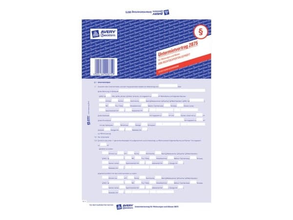 Avery 2875, Sininen, Valkoinen, Paperi, 210 mm, 29,7 cm, 1 kpl
