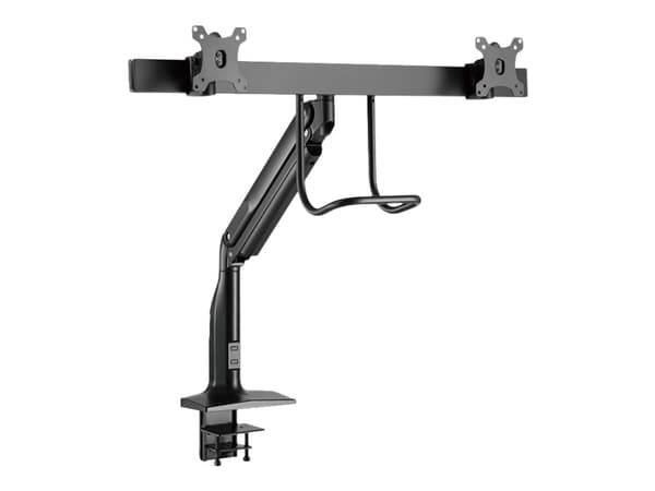 HAGOR HA - Monteringssats (montering på skrivbord, spännbleck, screw mount) - för 2 LCD-bildskärmar - svart - skärmstorlek: 17"-32"