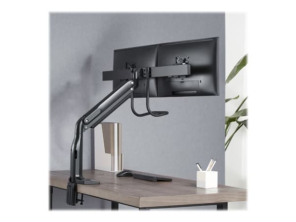 HAGOR HA - Monteringssats (montering på skrivbord, spännbleck, screw mount) - för 2 LCD-bildskärmar - svart - skärmstorlek: 17"-32"