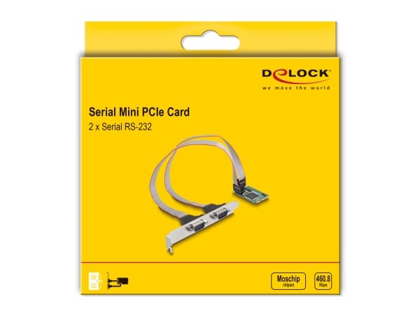 Delock - Seriell adapter - PCIe Mini Card - RS-232 x 2