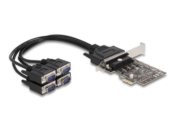Delock - Seriell adapter - PCIe 2.0 lav profil - RS-232 x 1 - svart Sort