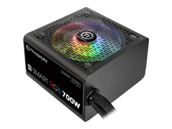 Thermaltake SMART RGB PS-SPR-0700NHSAWE-1 - Strømforsyning (intern) - ATX12V 2.3 - 80 PLUS - AC 100-240 V - 700 watt - aktiv PFC - svart Sort
