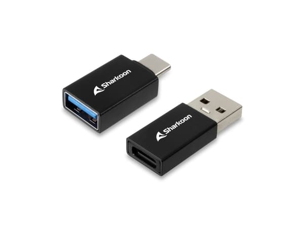 Sharkoon OfficePal USB-C Adapter, USB 3.2 Gen 1 (3.1 Gen 1), USB Type-C, Svart, Hane/Hona, Rak, Rak, 5 Gbit/s