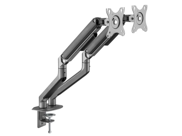 Gembird MA-DA2-05 - Monteringssats (arm för bordsmontering) - justerbar arm - för 2 LCD/plasmapaneler - stål, aluminium, plast - rymdgrå - skärmstorl