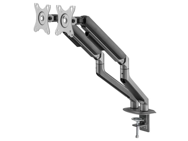 Gembird MA-DA2-05 - Monteringssats (arm för bordsmontering) - justerbar arm - för 2 LCD/plasmapaneler - stål, aluminium, plast - rymdgrå - skärmstorl