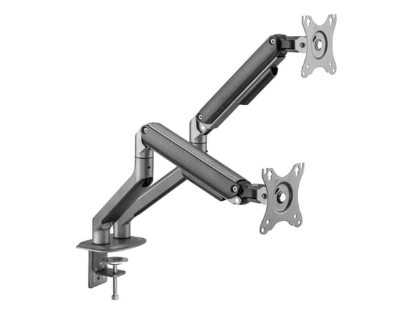 Gembird MA-DA2-05 - Monteringssats (arm för bordsmontering) - justerbar arm - för 2 LCD/plasmapaneler - stål, aluminium, plast - rymdgrå - skärmstorl