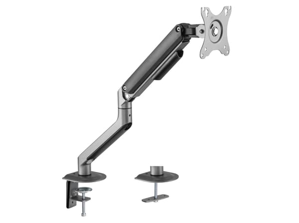 Gembird MA-DA1-05 - Monteringssats (justerbar arm för monitor) - för LCD-display - aluminium, stål, plast - rymdgrå - skärmstorlek: 17"-32" - disk-mo