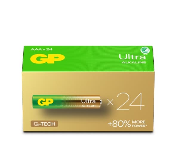 GP Batteries Ultra Alkaline GP24AU, Kertakäyttöinen paristo, AAA, Alkali, 1,5 V, 24 kpl, Cd (kadmium), Hg (elohopea)