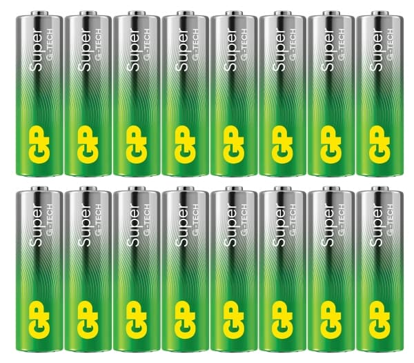 GP Batteries Super Alkaline GP15A, Kertakäyttöinen paristo, AA, Alkali, 1,5 V, 16 kpl, Cd (kadmium), Hg (elohopea)