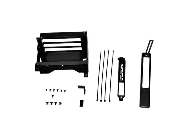Lian Li O11DEXL-1X Upright GPU Bracket - musta - muunnossarja Lian Li O11DEXL-W:lle - pystysuora näytönohjaimen kiinnitys - PCI-korttipaikkainen kiin