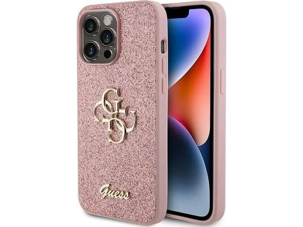 Guess GUHCP15LHG4SGP iPhone 15 Pro 6.1" różowy/pink kovakotelo Glitter Script Big 4G