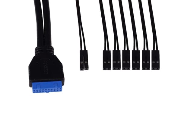 Alphacool ES front I/O-panel med USB 3.0 och kabelsats för serverskåp