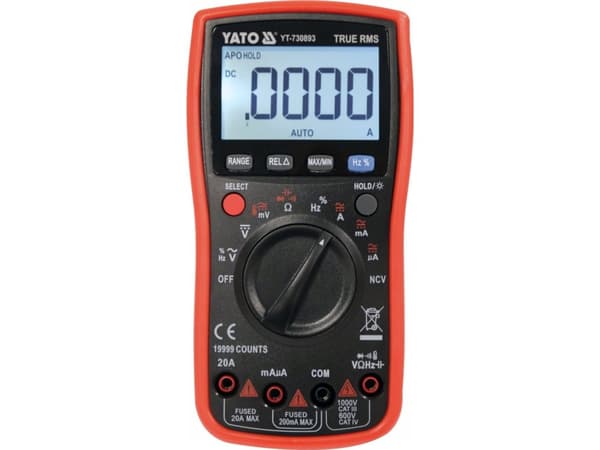 YATO DIGITAALINEN TRUE RMS MITTARI LCD 19999