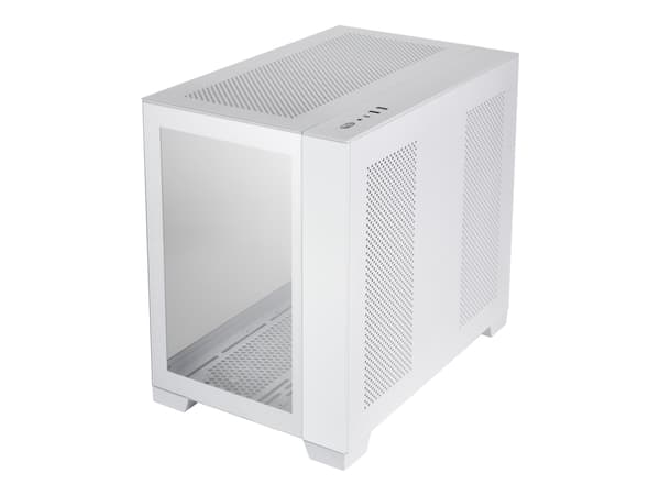 Lian Li O11 Dynamic Mini - Tower - ATX - sidepanel med vindu (herdet glass) - ingen strømforsyning (SFX12V/SFX-L12V) - snøhvitt - USB/lyd Hvit