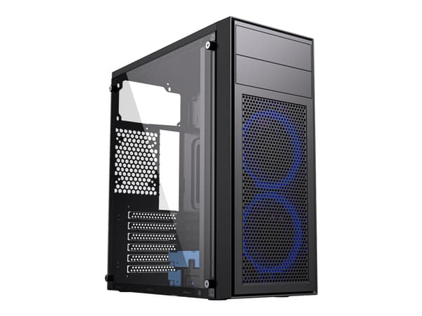 Gembird Fornax M100B - - ATX - sidepanel med vindu (glass) - ingen strømforsyning (ATX) - svart - USB/lyd