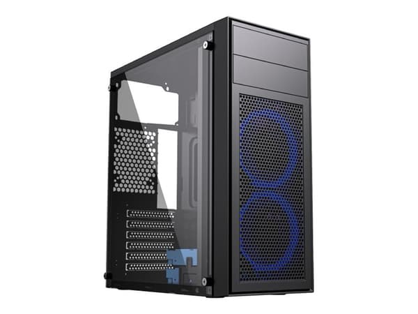 Gembird Fornax M100B - - ATX - sidepanel med vindu (glass) - ingen strømforsyning (ATX) - svart - USB/lyd
