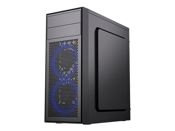 Gembird Fornax M100B - - ATX - sidepanel med vindu (glass) - ingen strømforsyning (ATX) - svart - USB/lyd