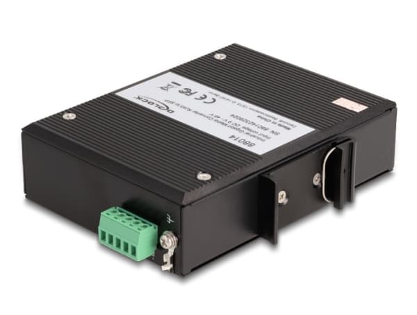Delockin teollisuusgigabitin mediamuuntimen RJ45 SFP:ksi DIN-kiskoon RJ45:stä SFP:hen