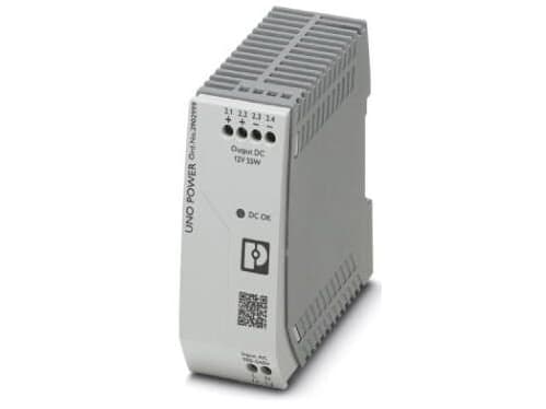 Phoenix UNO-PS/1AC/12DC/ 55W, 55 W, 85 - 264 V, 50 - 60 Hz, 1,3 A, 88%, 865000 t Harmaa