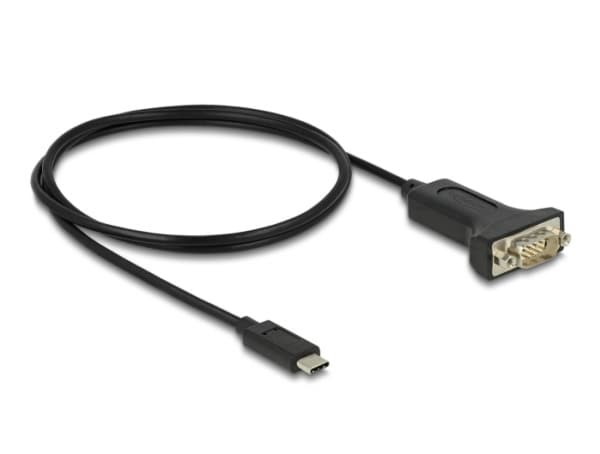 Delock - USB / seriell kabel - 24 pin USB-C (hane) till RS-232 (hane) - 1 m - svart