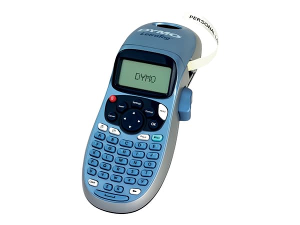 DYMO LetraTag Plus LT-100H - Tarrakirjoitin - mustavalkoinen - suoralämpö - rulla (1,2 cm) - 2 kirjoitusriviä, reaaliaikainen kello musta, Sininen