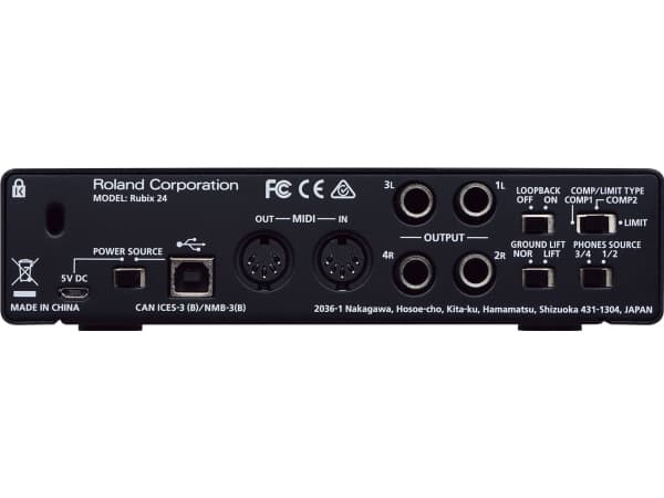 Roland Rubix24, Työpöytä, Musta, USB, 24-bit/192kHz, 44.1,48,96,192 kHz, USB