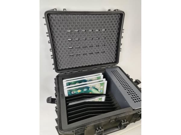 LEBA NoteCase Falcon - Lagringsboks - robust - for 16 nettbrett - låsbar - polyuretan - svart - skjermstørrelse: inntil 13"