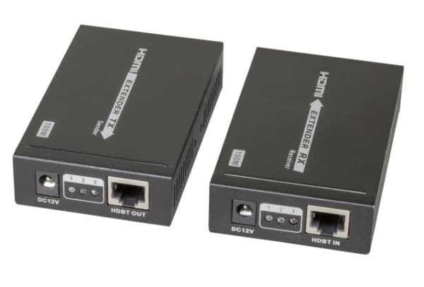 EFB Elektronik HDBT-100V2, 3840 x 2160 piksler, AV-sender og -mottaker, 100 m, Koblet med ledninger (ikke trådløs), 3D, Sort