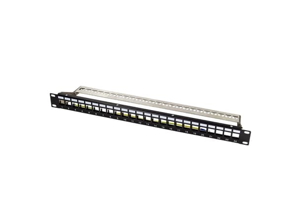 LogiLink 48,30 cm (19") Keystone Patch Panel, 24 porter, svart (RAL9005), 1 U, skjermet, for opptil 24 Keystone-moduler, - 1 stk (NK4058)