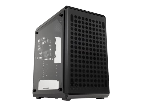 Cooler Master Q300L V2 - MT - micro ATX - sidepanel med vindu (herdet glass) - ingen strømforsyning (ATX) - svart - USB/lyd