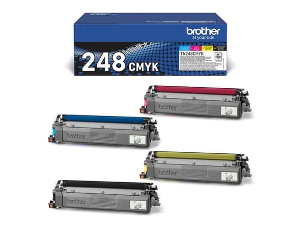 Brother TN248VAL Multipack - 4 förpackningar - svart, gul, cyan, magenta - original - kartong - tonerkassett - Upp till 1000 sidor per patron