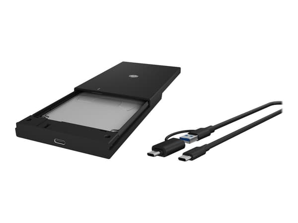 ICY BOX IB-200T-C3 - Lagringspakning - Type-A/Type-C combo-kabel - 2,5" - SATA 6Gb/s - USB 3.2 (Gen 1) - sort Sort