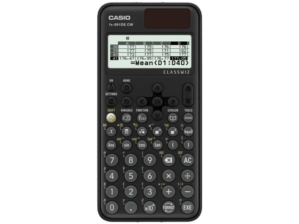 Casio fx-991DE CW, Lomme, Vitenskaplig, 12 sifre, Batteri, Sort