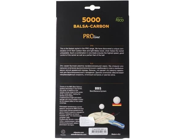 Atemi 5000 Balsa Carbon Anatomical Rakietka Do Tenisa Stołowego (17148)