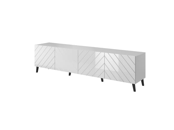 Cama RTV skap ABETO 200x42x52 hvit/blank hvit - Hvit - Medium density fiberboard (MDF) - Hvit - Medium density fiberboard (MDF) - 4 hyller - Matt (AB